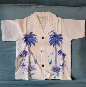 Vintage Florida Boys button down shirt size 6. 100%Rayon. Circa mid-1960's.